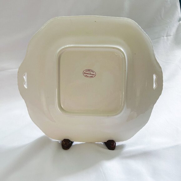 Copeland Spode Tower Vintage China Square Cake Plate with Handles, Rare - Picture 2 of 7